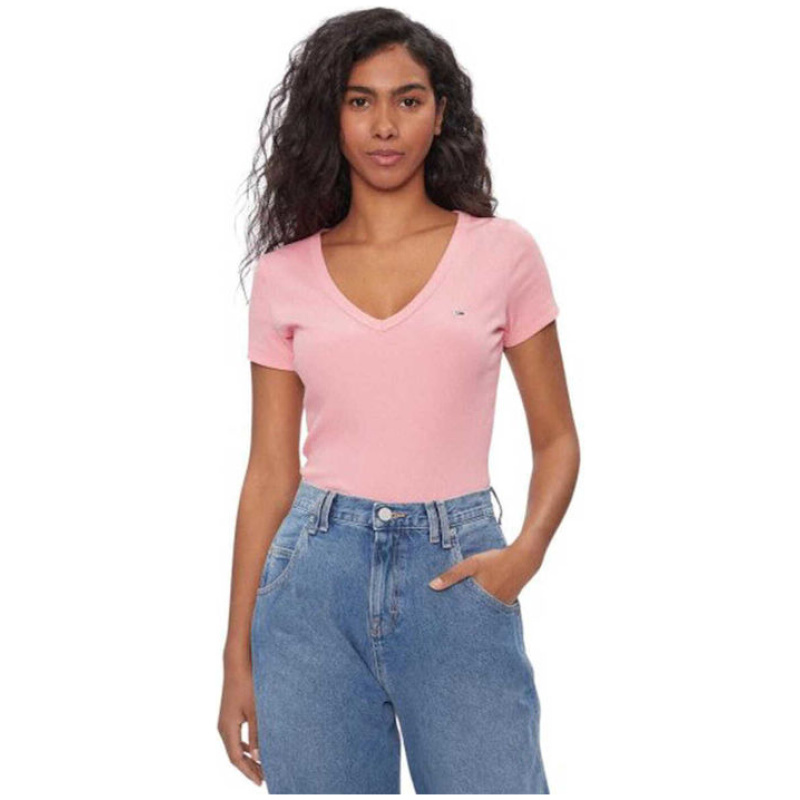 TOMMY JEANS Slim essential rib v ss
